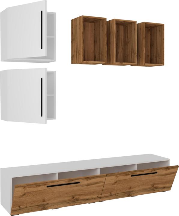 Produktbild VCM TV Lowboard Fernsehschrank Schrankwand Wohnzimmer Anbauwand Wohnwand Arila L (190 x 40 x 200 cm)
