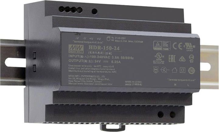 MeanWell HDR-150-24 Hutschienen-Netzteil (DIN-Rail) 24 V/DC 150 W 1 x