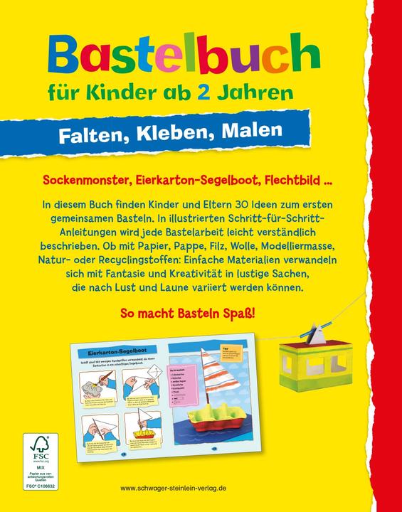 Produktbild Bastelbuch für Kinder ab 2 Jahren (Deutsch, Elisabeth Holzapfel, 2015)