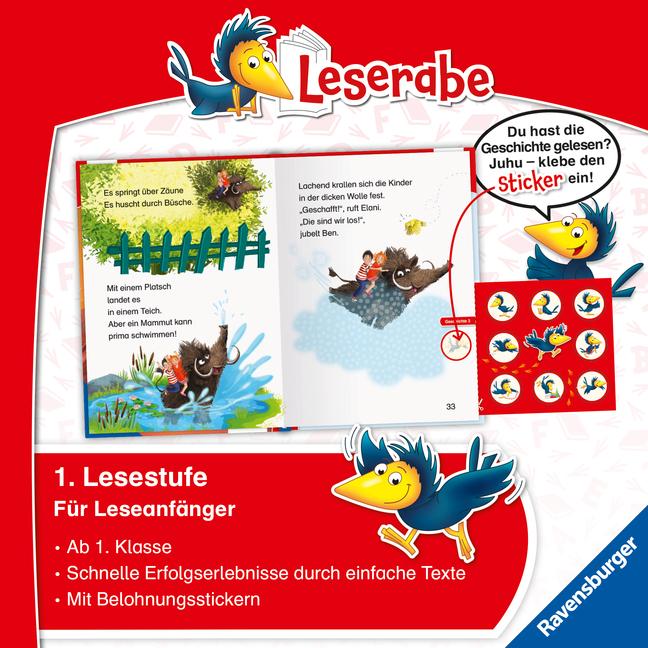 Actual product image Ravensburger Leserabe - 1. Lesestufe: Ein Mammut unterm Bett (German, Judith Allert, 2023)