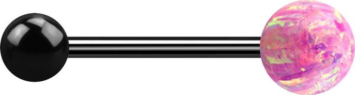 Image du produit Star Piercing Micro Barbell noir avec boule et boule opale rose (Acier chirurgical 316L, sans laiton)