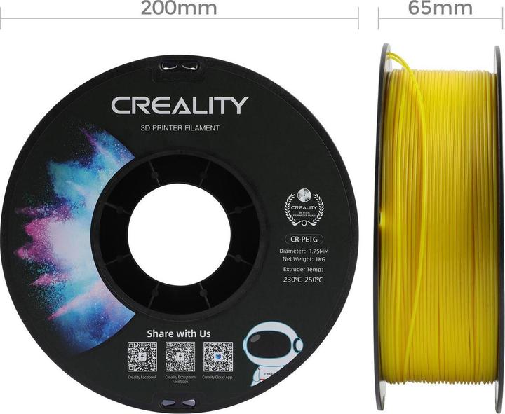 Productafbeelding Creality Filament PETG, Geel, 1,75 mm, 1 kg (PETG, 1.75 mm, 1000 g, Geel)