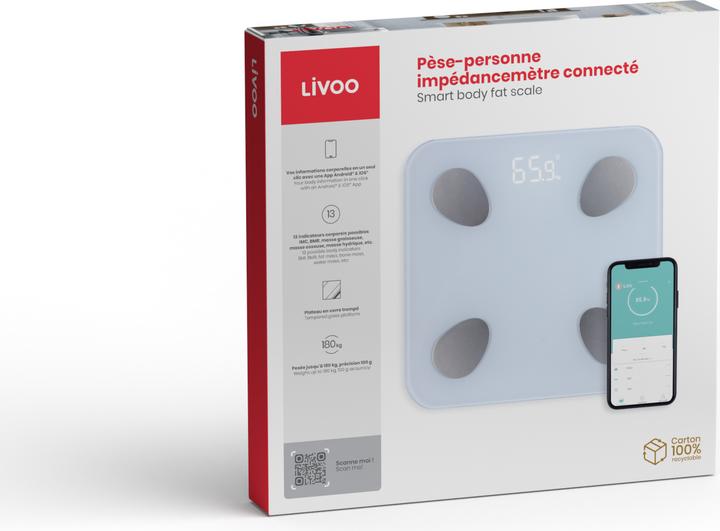 Actual product image Livoo Smart Bluetooth Body Fat Scale (180 kg)