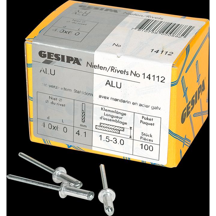 Actual product image Gesipa Rivets aveugles 4.0x6 mm aluminium 100 pièces