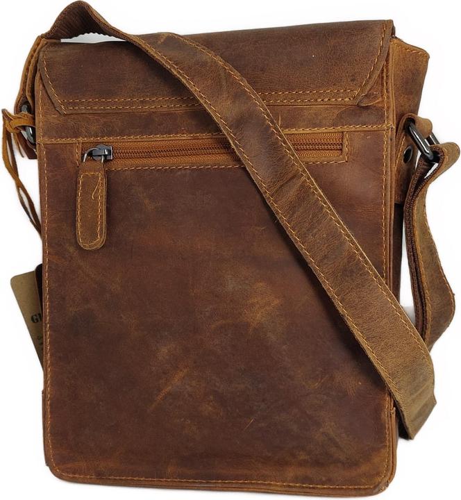Produktbild Greenwood Herrentasche Echtleder 10 Zoll Rio Vintage Look Camel No.7