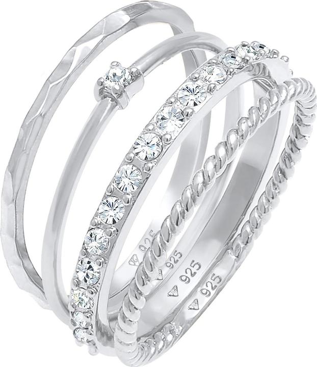 Image du produit Elli Bague en cristal, set de bagues (52, Argent 925)