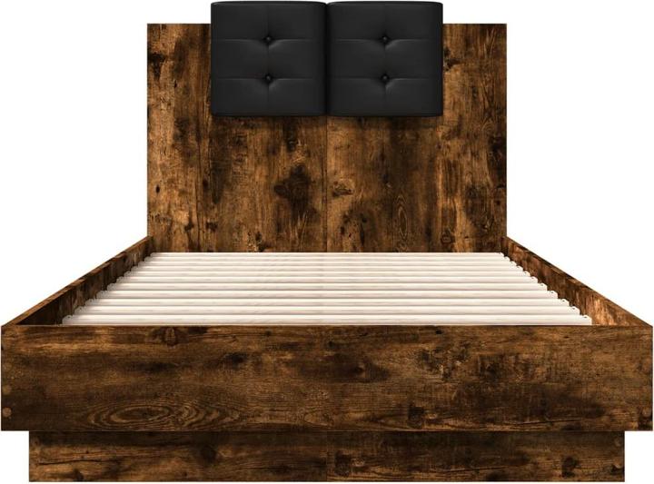 Produktbild VidaXL Bettgestell mit Kopfteil und LED-Leuchten 90 x 200cm (90 x 200 cm)
