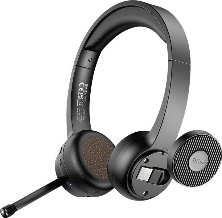 Immagine prodotto Eksa H16 Computer On Ear Headset Bluetooth® Schwarz Noise Cancelling, Mikrofon (Senza fili, USB-A)