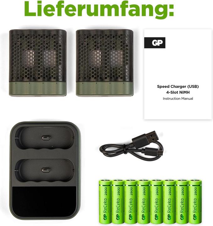 Actual product image GP Batteries Pro-Line Docking Station + 4xAAA + 4xAA (8 pcs., AA, 2100 mAh, Battery + charger)