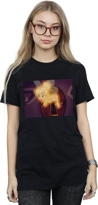 Actual product image Disney Womens/Ladies Tinker Bell Lock Squeeze Cotton Boyfriend T-Shirt (M)