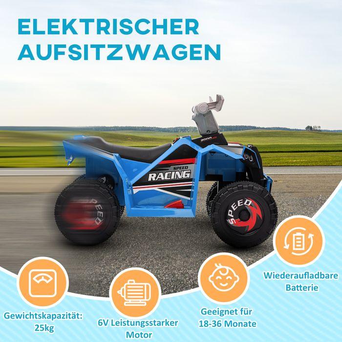 Produktbild Swisshandel24 Elektro Kinderquad, Elektroquad, Vorwärts-, Rückwärtsfunktion, 6V, 1,5-3 Jahre, 2,5 km/h, Blau (6 V)
