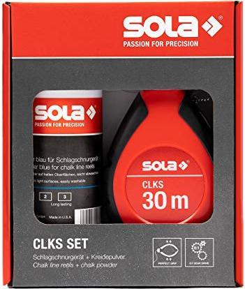 Actual product image MGA SOLA CLKS Striking Cord Set Blue - 30 m marking cord with chalk BLUE 230 g in a practical set - schn