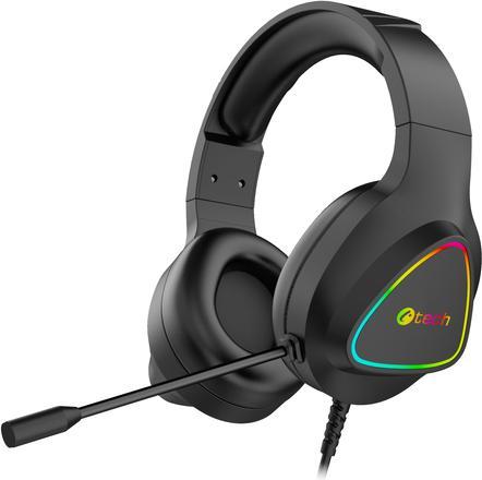 Actual product image C-Tech Herná sluchátka Midas (GHS-17BK), casual gaming, RGB podsvÃcenÃ, Äerná (Cable)