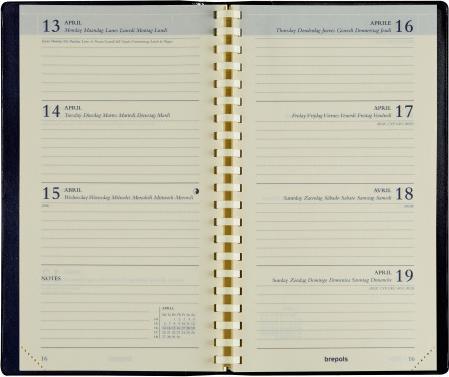 Image du produit Brepols Agenda Interplan Maverick 23 TO-802-03 brun, 1W/2S, 9x16cm (9 x 16 cm, Allemand, Néerlandais, Anglais, Français, Italien)