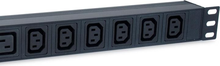 Actual product image equip Socket strip 1U8gang IEC Alu. switch