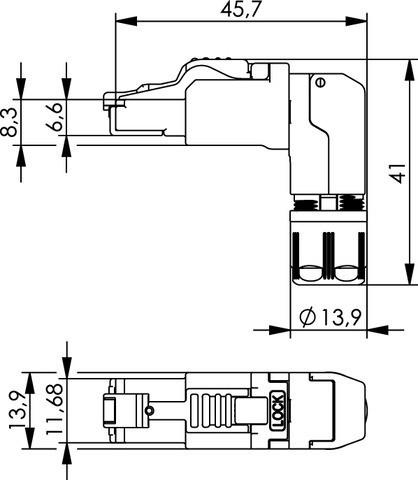 Produktbild Telegärtner MFP8-4x90 T568A Cat.6A (VPE 10) (Netzwerkkabel Stecker)