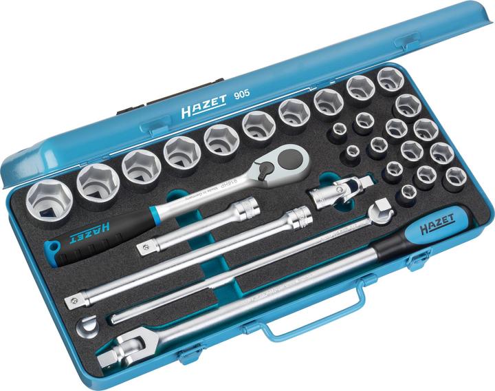 Produktbild HAZET Steckschlüssel-Satz 905 (8 mm, 9 mm, 10 mm, 11 mm, 12 mm, 13 mm, 14 mm, 15 mm, 16 mm, 17 mm, 18 mm, 19 mm, 20 mm, 21 mm, 22 mm, 23 mm, 24 mm, 26 mm, 27 mm, 28 mm, 30 mm, 32 mm)