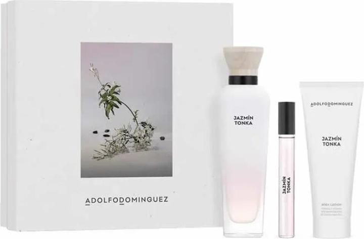 Adolfo Dominguez AD Jazmín Tonka Eau De Toilette Spray 120ml Set 3 Artikel (Eau de Parfum, 120 ml)