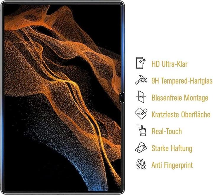 Actual product image Protectorking 4x real tempered 9H armoured glass 3D CLEAR (4 Piece, Galaxy Tab S8 Ultra)