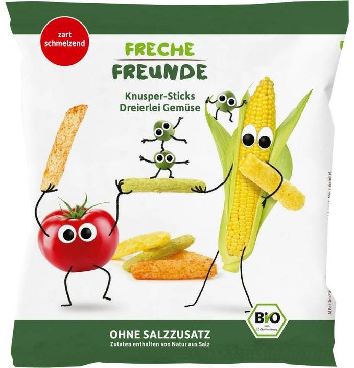 Produktbild Freche Freunde Knabberspass Knusper-Sticks Dreierlei Gemüse 8x 30 g (240 g)