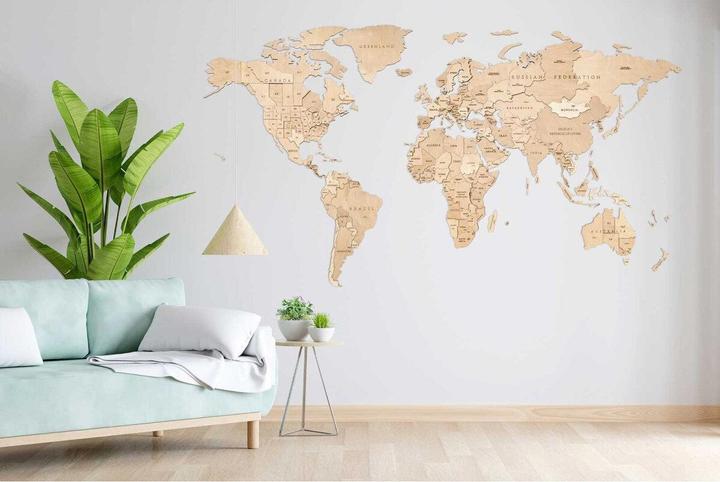 Produktbild Eco Wood Art Deco Wand-Puzzle aus Holz - Weltkarte (126 Teile)