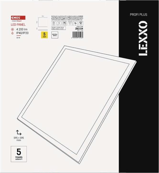 Image du produit Emos Luminaire LED encastré LEXXO Backlit 60×60, carré, blanc, 30W neutr.w. (4200 lm)