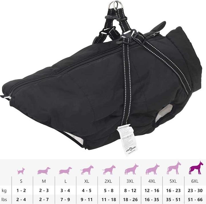 Produktbild VidaXL Hundemantel mit Geschirr Wasserdicht Reflektierend (44, Hundemantel)