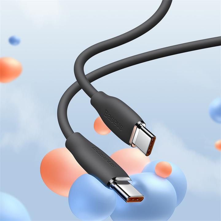 Produktbild Baseus Jelly Liquid Silica Gel Fast Charging Data Cable Type-C to Type-C 100W 2m Black (2 m, USB 2.0)