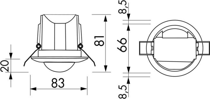 Produktbild BEG Luxomat Einbau Präsenzmelder 92184 PD3-1 C-DE Micro 360' weiss (6 m)