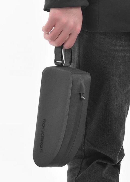 Actual product image Rockbros AS-019-1 waterproof bicycle bag for frame - black (1.60 l, Frame bag)