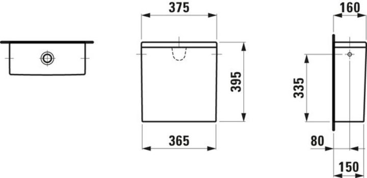 Image du produit Laufen PRO Réservoir de chasse, rinçage à 2 quantités, 6 L, entrée deau latérale, blanc, H8299