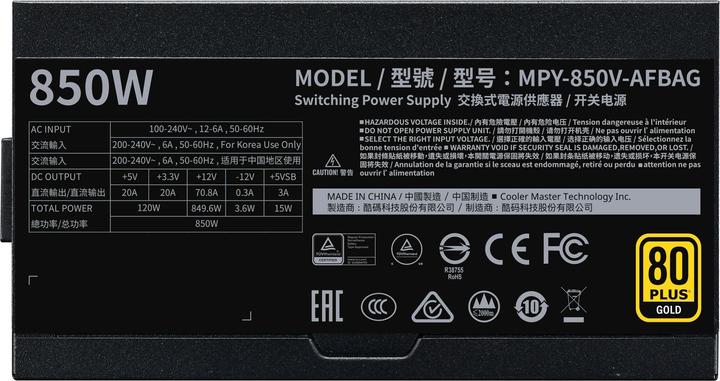 Actual product image Cooler Master V V2 Modular (850 W)