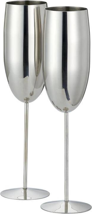 Produktbild Oak & Steel Edelstahl Sektgläser Silber 2er-Set (28.50 cl, 2 Gläser, Sektgläser)