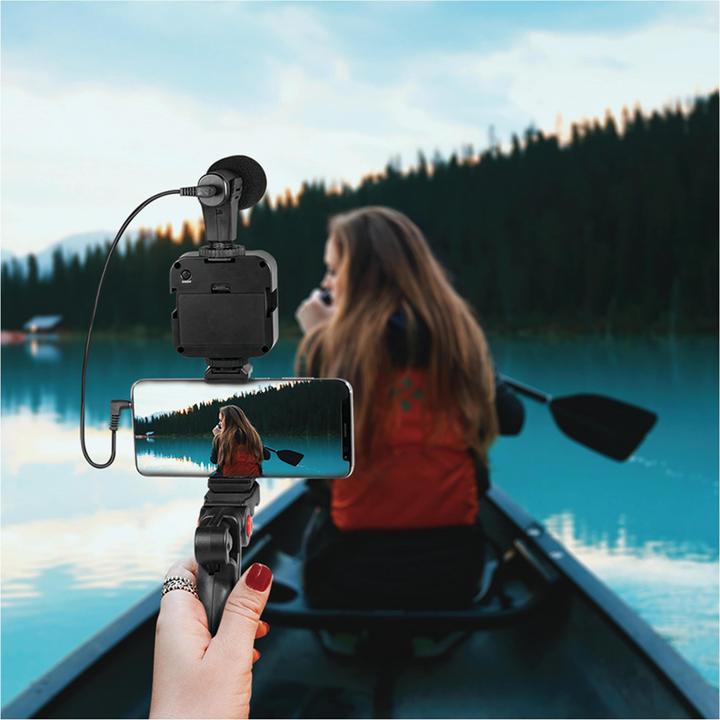 Immagine prodotto LogiLink Kit Vlogger con luce LED, microfono + treppiede, per smartphone da 4,77 pollici