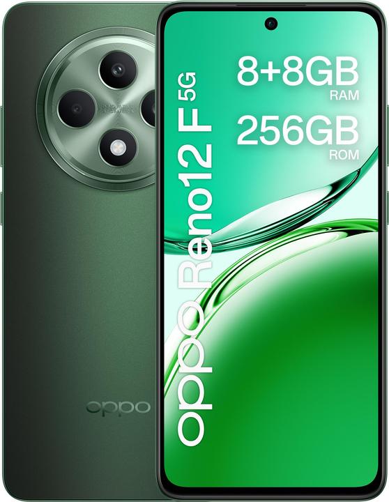 Image du produit OPPO Reno12 F 5G (256 Go, Noir Vert, 6.67", Double SIM, 50 Mpx, 5G)