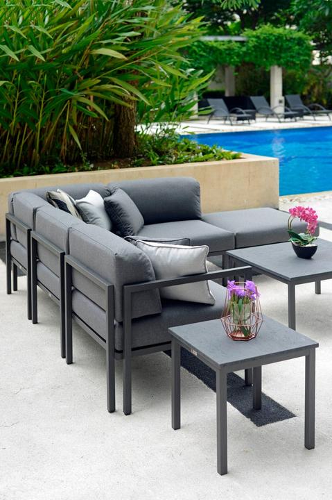 Produktbild Jardin Confort Arolla Outdoor Zierkissen 40x40cm hellgrau laminiert (40 x 40 x 12 cm)