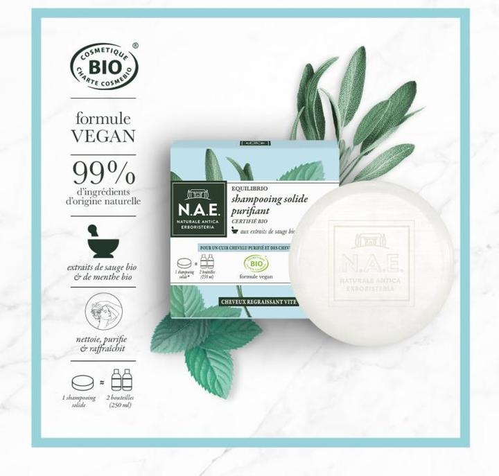 Actual product image N.A.E. Naturale Antica Erboristeria Repairing Shampoo Bar, COSMOS Organic Certified & Vegan Formula (Solid shampoo)