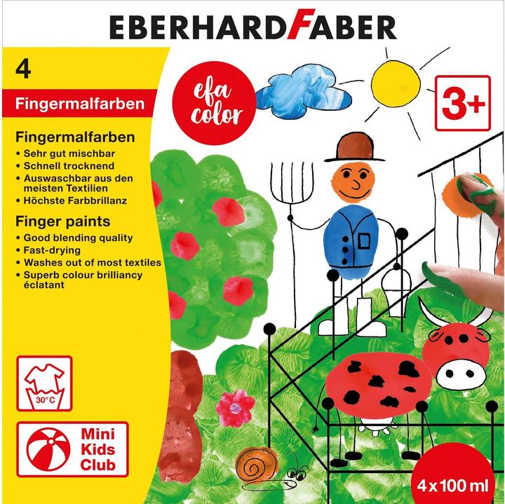 Actual product image EberhardFaber Finger paint 100 ml, set of 4 (Sorted, 400 ml)