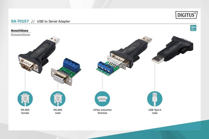 Produktbild Digitus USB 2.0 zu seriell Konverter (USB 2.0)