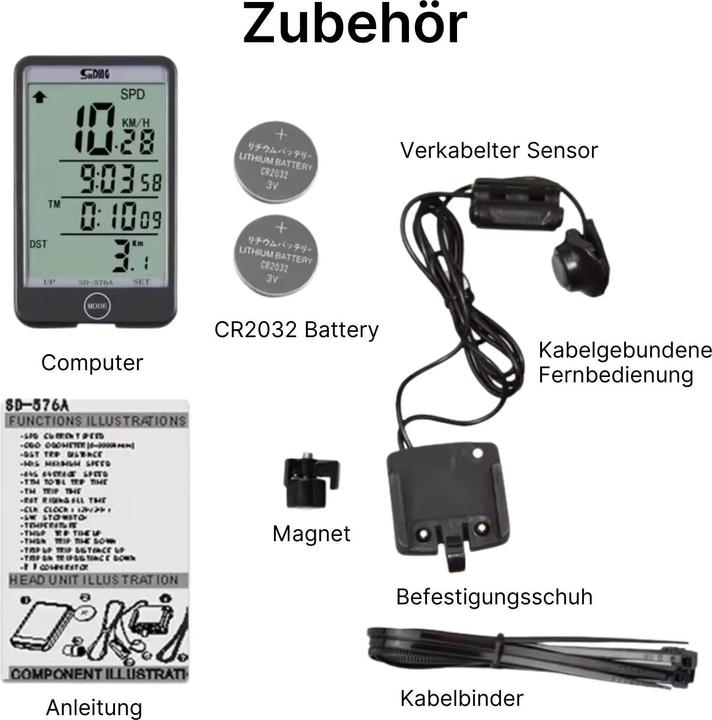Actual product image Hermex Sunding bike computer Velocomputer bike computer bike speedometer