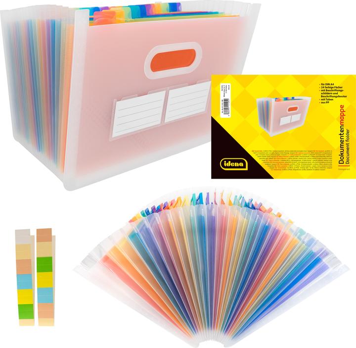 Actual product image Idena Document folder A4 24 compartments transparent (A4)