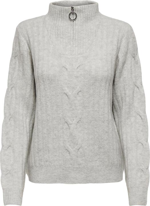 JdY Reissverschluss-Zopfstrick- Strickpullover