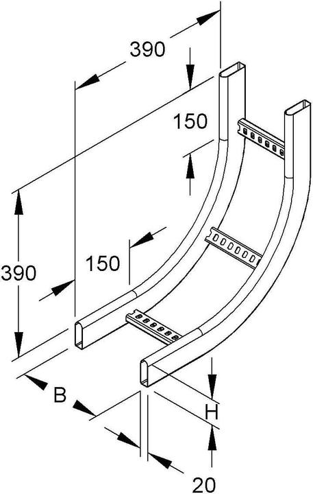 Immagine prodotto Niedax NIE KRCS60.425F alzata verticale a 90, con pioli gialli a C 60x400mm