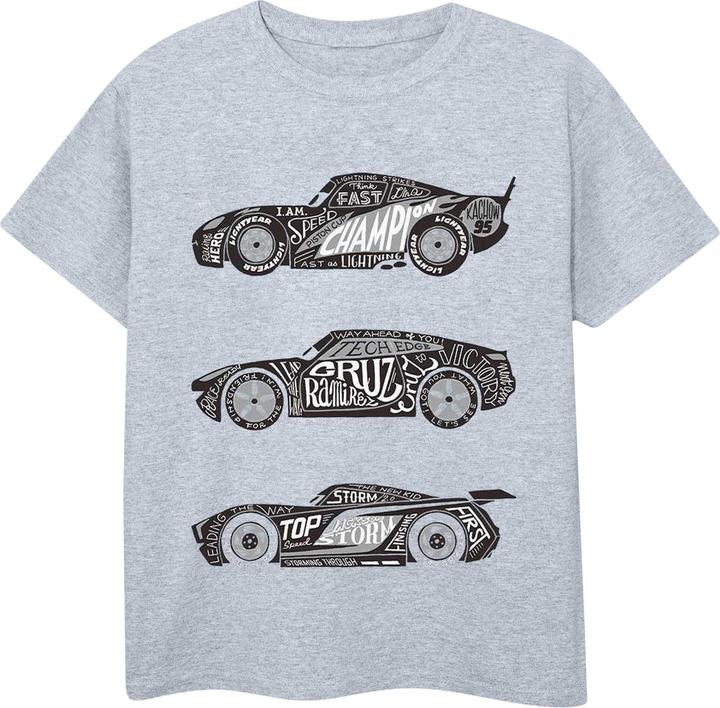 Actual product image Disney Girls Cars Text Racers Cotton T-Shirt (128)