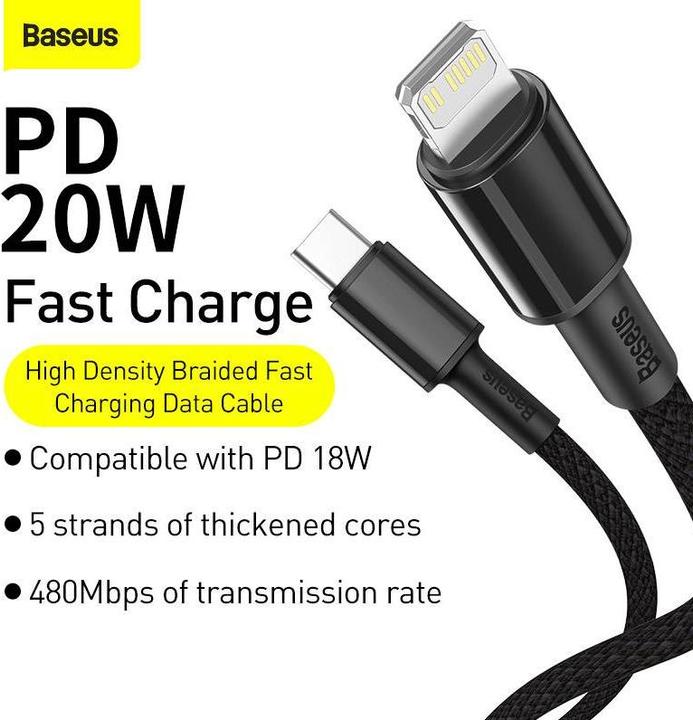 Image du produit Baseus USB C – Lightning (1 m, USB 3.2 Gen 1)