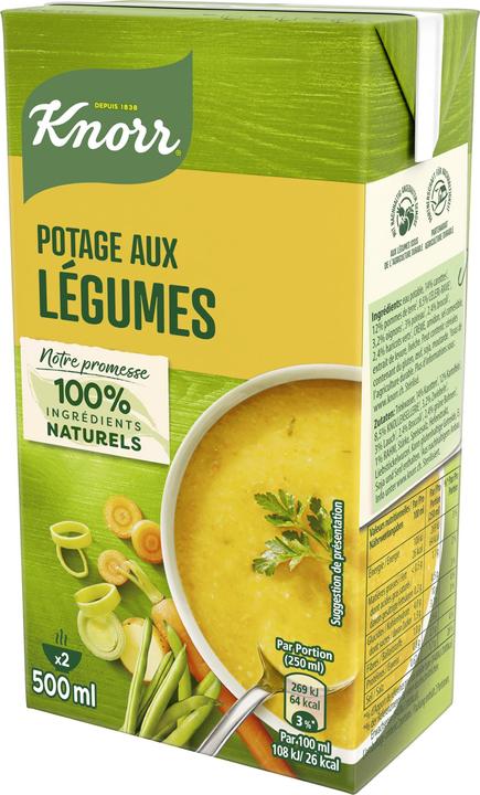 Image du produit Knorr Soupe de légumes Combibloc, Soupe avec brocolis, carottes & poireaux, Plat cuisiné à réchauffer (500 ml)