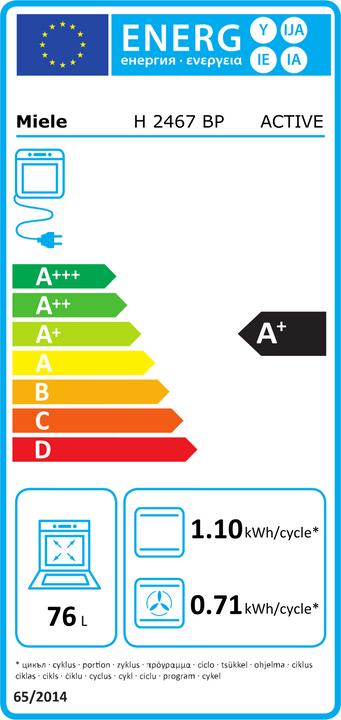 Energie-Label Miele Einbauherd/Backofen 12429000 Obsidianschwarz