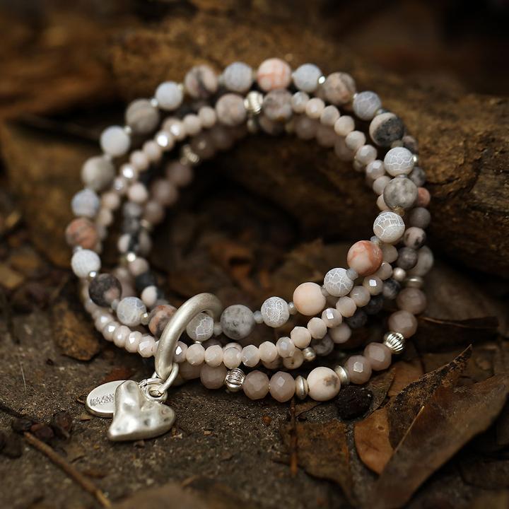 Produktbild Andreani Armband mit echten Steinen Kiwi Jaspis (80 cm, Herz, Achat)