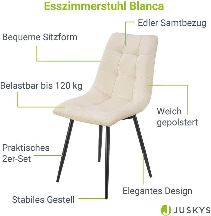 Image du produit Juskys Esszimmerstuhl Blanca Set