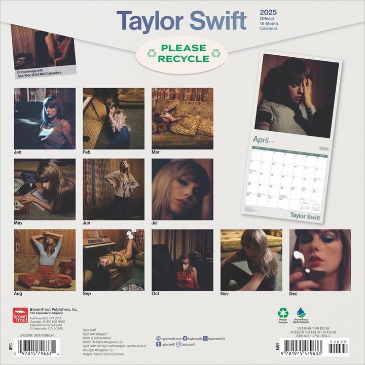 Immagine prodotto Taylor Swift Calendario da parete (30 x 30 cm, Inglese)